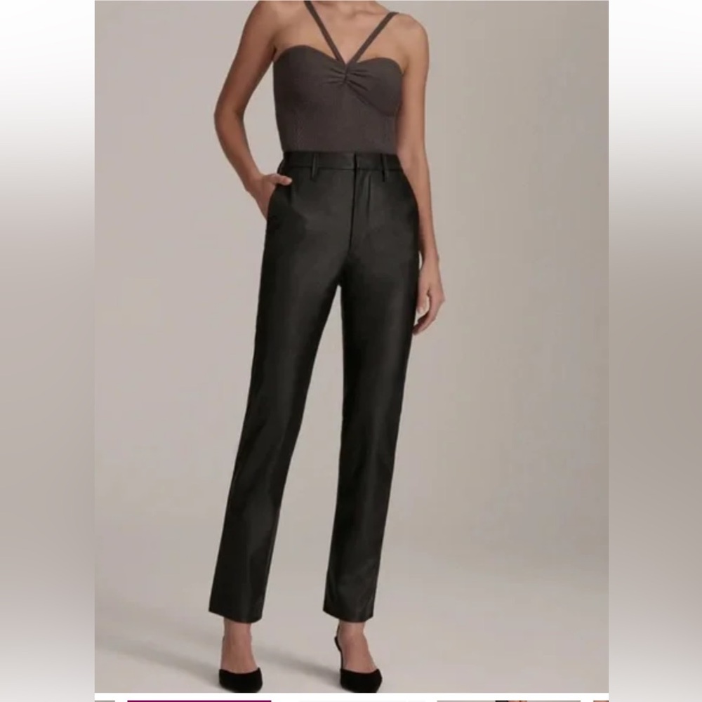Favorite Daughter Black High-Rise Straight Leg Trousers